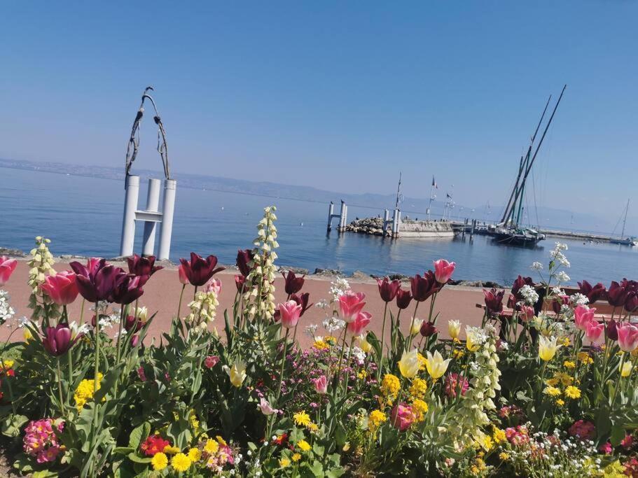 Appartement Vue Sur Le Golf Et Le Lac Leman Publier Bagian luar foto